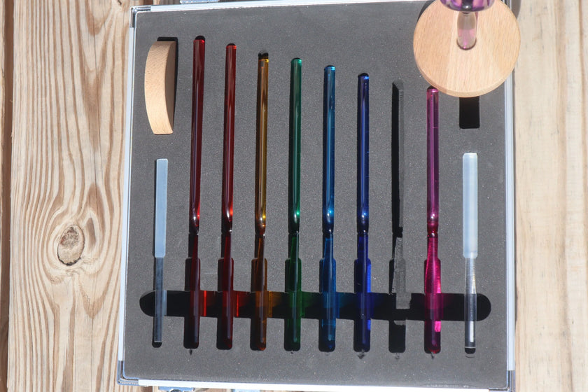 RV Medics' 8pc Crystal Tuning Fork Set - Notes CDEFGABC5, Crystal Vibration, Biofield, Sound Vibration