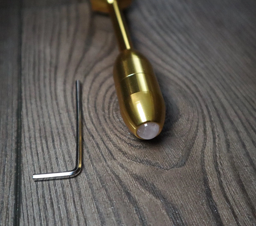 Weighted 174 Hz and 528 Hz Pair Silver Weighted anodized aluminum Tuning Forks - Attenuator Handle Extender with 10mm Crystal
