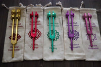 3pc Infinity Chakras Tuning Fork Set - Root, Heart, Crown Chakras, Weighted, Meditation, Regeneration, Sound Baths, Bio-field Therapy (Copy)