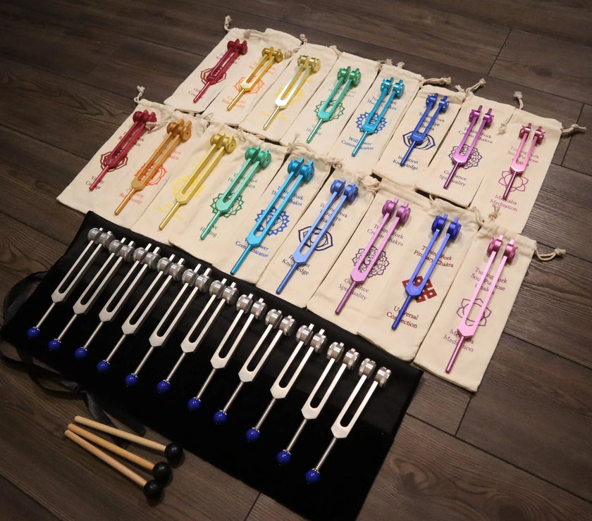 28pc Solfeggio, Chakra, and Planetary Tuning Fork Kit - Professionally Tuned .25 - Astrology, Planetary Influences, Solfeggio, Chakras
