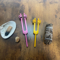 Merkaba Soul Purpose Gold Solfeggio Tuning Fork Set - 272.2 Hz + 528 Hz