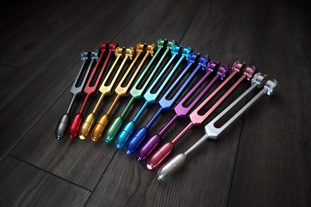 RV Medics' Professionally Tuned .25 Secret Solfeggio and 10pc Crystal Massage Attenuator Handle Set - Classic 9pc Set