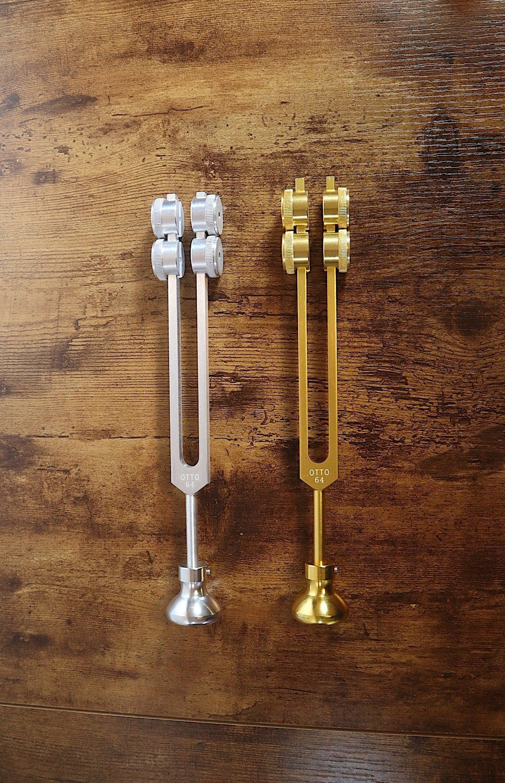 RV Medics' Long Resonance Tuning Fork with Round Attenuator Bundle - Drawstring Pouch and Striker Included, Massage, Sound Vibration