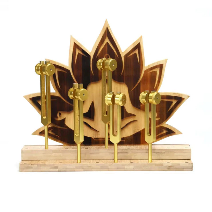 Chakra Tuning Fork Stand – 19 Capacity – Natural Finish