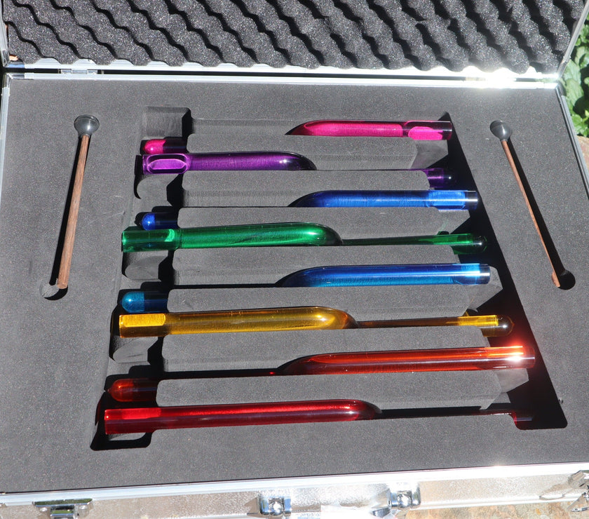 8pc Crystal Tuning Fork Set - 20mm - Notes CDEFGABC5, Crystal Healing, Biofield Therapy, Sound Healing