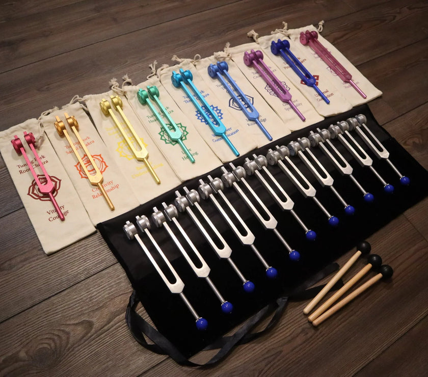 20pc Solfeggio and Planetary Tuning Fork Bundle - Professionally Tuned .25 - Astrology, Solfeggio, Sound Vibration, Bio-field