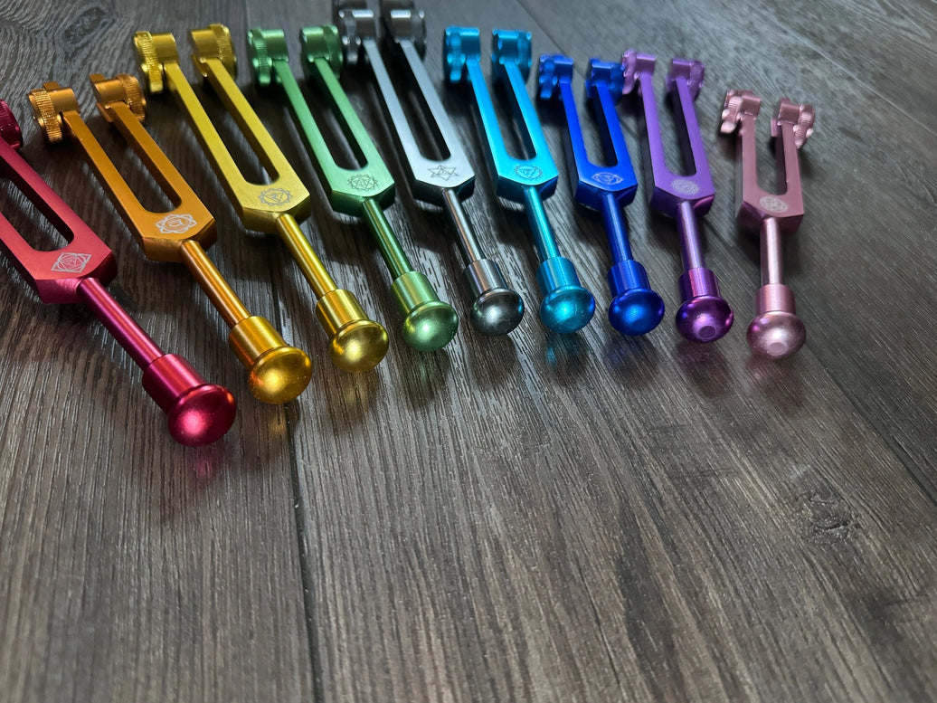 RV Medics' 10pc Attenuator Multicolor Bead Attachment Set for Tuning Forks - Massage, Acupressure, Sound Vibration