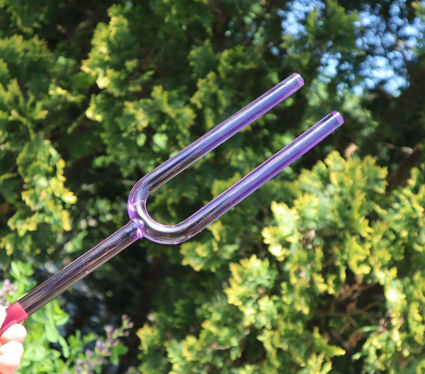 Crown Chakra Crystal Tuning Fork - 16mm - F-Note - Corresponds to the Heart Chakras - Carry Case - Crystal Vibration, Sound Vibration