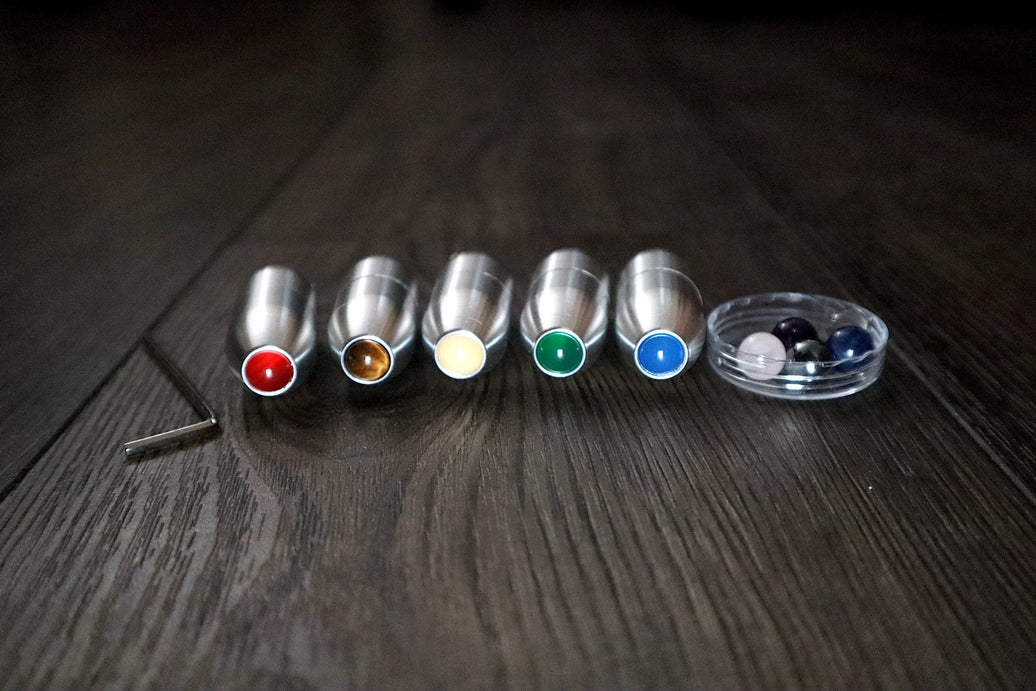 RV Medics' Professionally Tuned .25 9pc Chakra Silver Tuning Forks with 10pc Crystal Massage Attenuator Set - Biofield Tune (Copy)