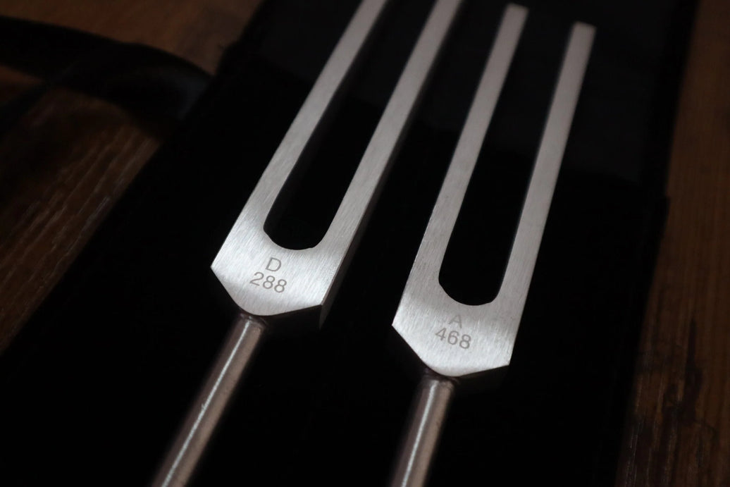 Golden Ratio (Phi) Tuning Fork Set - Professionally Tuned .25 Hz - D 288 Hz, A# 468 Hz, Unweighted, Bio-field, Sound Vibration, Bag