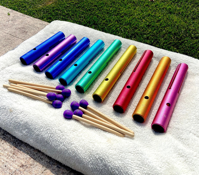 Solfeggio Tubes - Full Set Of 9 Frequencies For Vibration, Strikers
