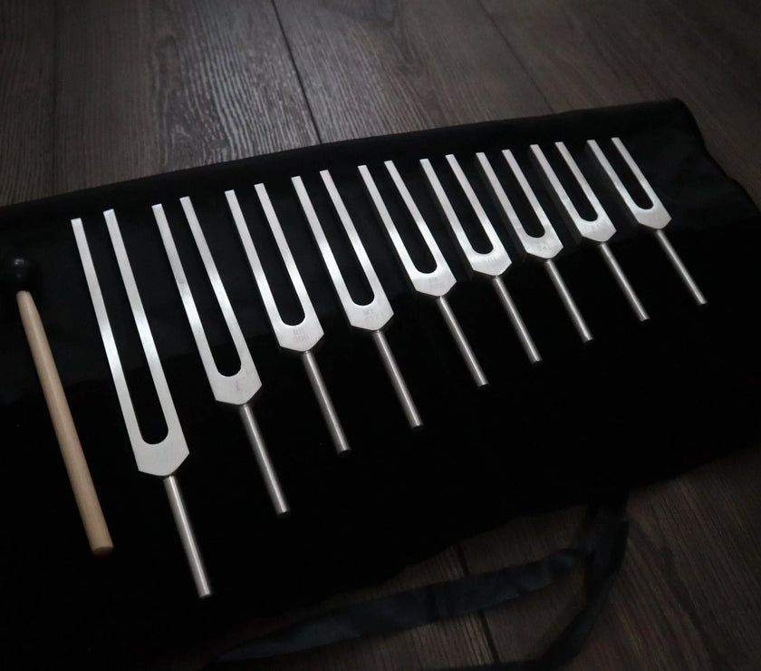 9pc Unweighted Set Of All 9 Solfeggio Frequencies - Silver, Bio-field, Sound Vibration