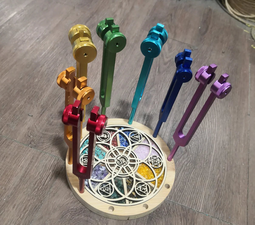 Chakra Tuning Fork Holder Stand - Capacity 10