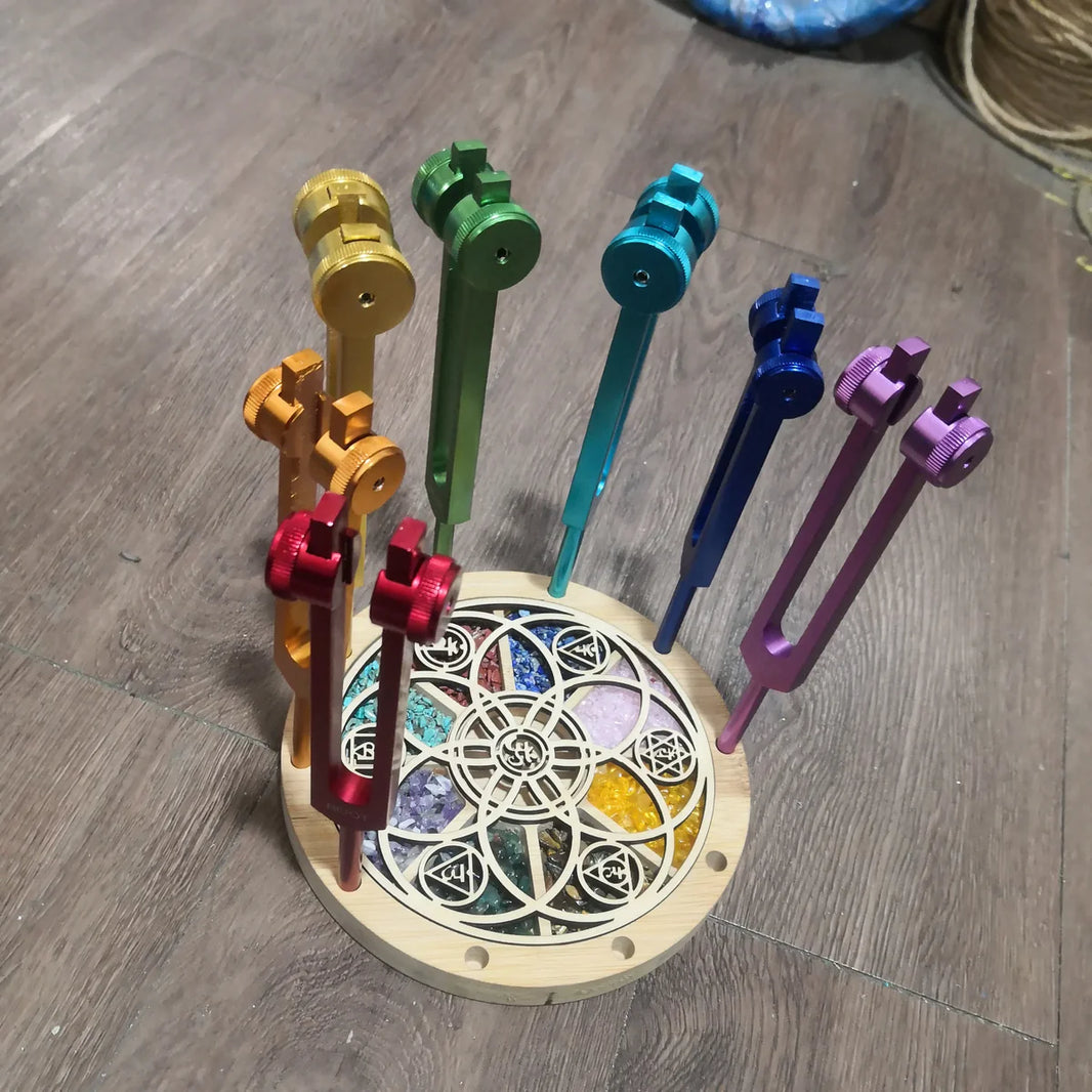 Chakra Tuning Fork Holder Stand - Capacity 10