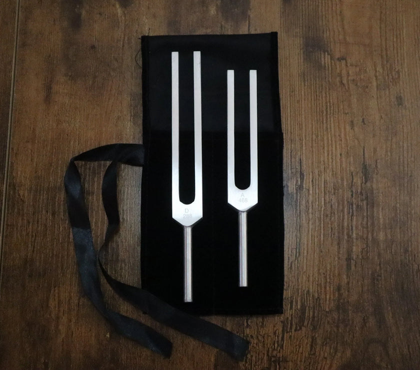 Golden Ratio (Phi) Tuning Fork Set - Professionally Tuned .25 Hz - D 288 Hz, A# 468 Hz, Unweighted, Bio-field, Sound Vibration, Bag
