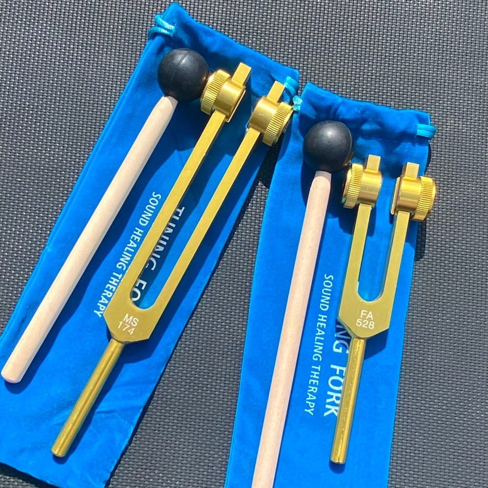 174 Hz & 528 Hz Solfeggio Tuning Forks for Healing - Weighted Tuning Fork Set