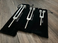 RV Medics' Wellness Trio 528 Hz, 174 Hz, and Schumann 93.96 Hz Tuning Fork Set - Attenuator Handle Extensions with 10mm Crystal