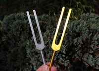 432 Hz and 528 Hz Silver And Gold Unweighted Tuning Forks for Vibration