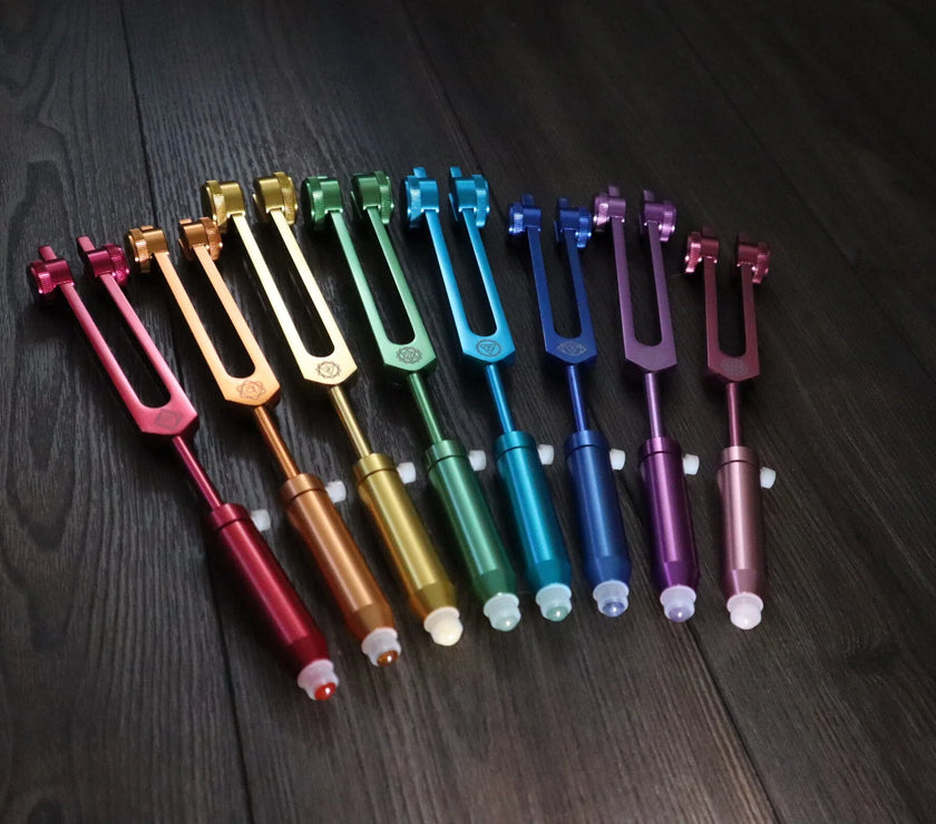 Handle Extensions for Tuning Forks - Essential Oil Application with Gemstones - Acupressure, Aromatherapy, Sound Healing