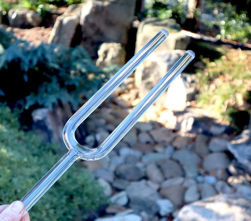 Heart Chakra Crystal Tuning Fork - 16mm - F-Note - Corresponds to the Heart Chakras - Carry Case - Crystal Vibration, Sound Vibration