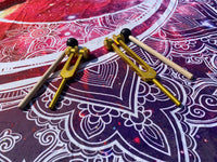 Gold Finish 174 Hz and 528 Hz Solfeggio Set Best Tuning Forks for Vibration - Attenuator Handle Extender with 10mm Crystal