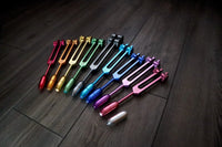 RV Medics' Professionally Tuned .25 9pc Chakra Tuning Forks with 10pc Crystal Massage Attenuator Set - Biofield, Sound Vibration