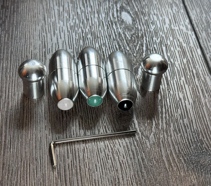 Attenuator Kit - Crystal Massage Attenuator Handle for Tuning Forks - Rose Quartz, Black Onyx - Meridian Lines, Massage, Biofield