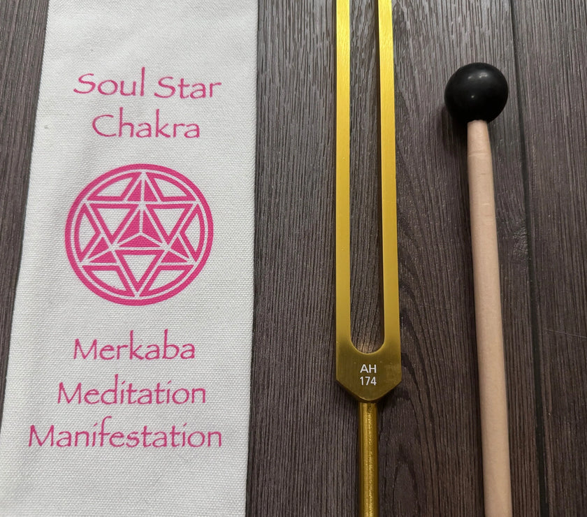 174 Hz Solfeggio Unweighted Tuning Fork For Vibration - Attenuator Extender - Massage, Acupressure, Sound Vibration