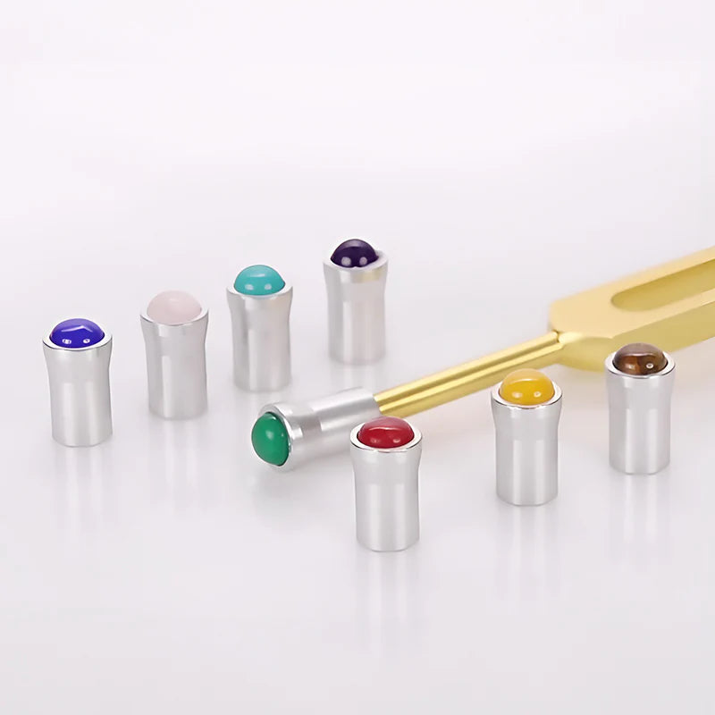 12 mm Silver Gemstone Tuning Fork Vibration Feet