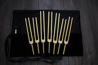 7pc Chakra Tuning Fork Set - Professionally Tuned .25 Hz - Unweighted, Root, Sacral, Solar Plexus, Heart, Throat, Third Eye, Crown Chakras