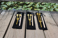 3pc Gold or Silver Weighted Tuning Fork Set - 174 Hz, 432 Hz, and 528 Hz, Solfeggio, Love Frequencies, Sound Healing, Energy Healing