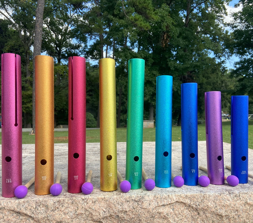 Solfeggio Tubes - Full Set Of 9 Frequencies For Vibration, Strikers