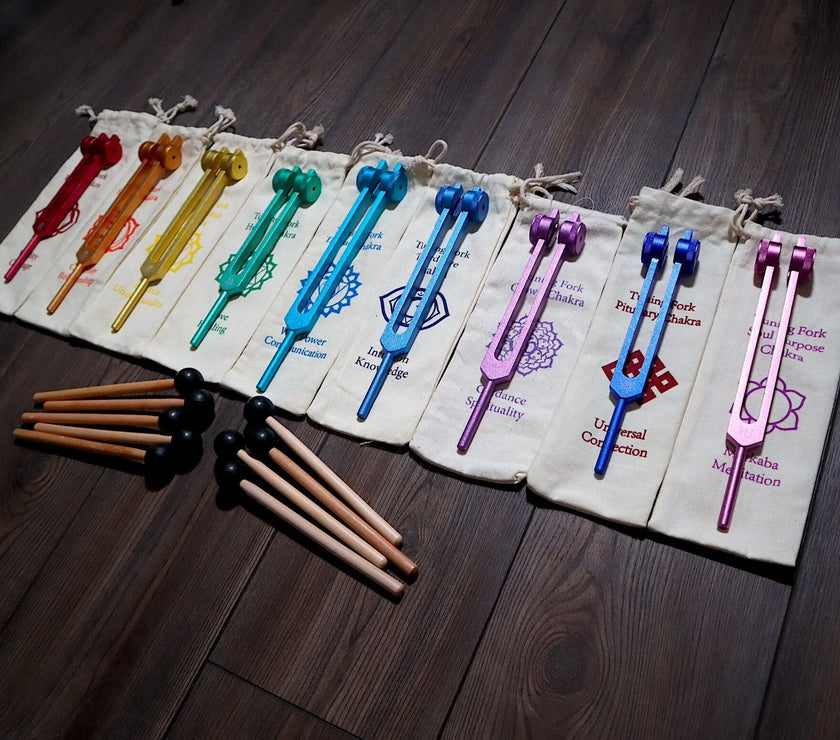 RV Medics, Professionally Tuned .25 9pc Solfeggio - Weighted Set Of All 9 Solfeggio Frequencies Best Tuning Forks For - Biofield