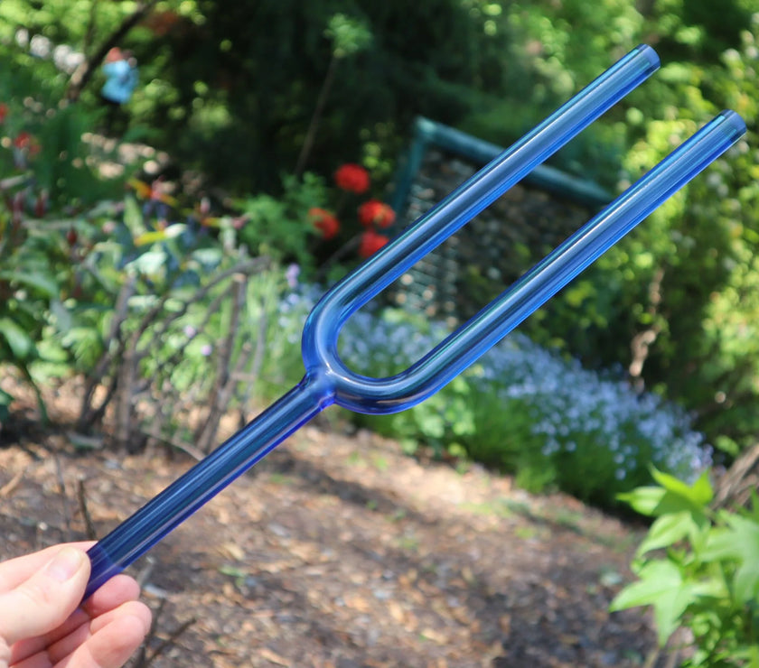 Crown Chakra Crystal Tuning Fork - 16mm - F-Note - Corresponds to the Heart Chakras - Carry Case - Crystal Vibration, Sound Vibration