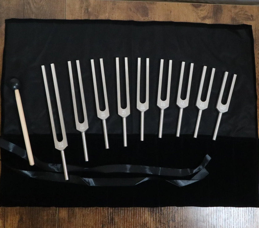 9pc Unweighted Set Of All 9 Solfeggio Frequencies - Silver, Bio-field, Sound Vibration