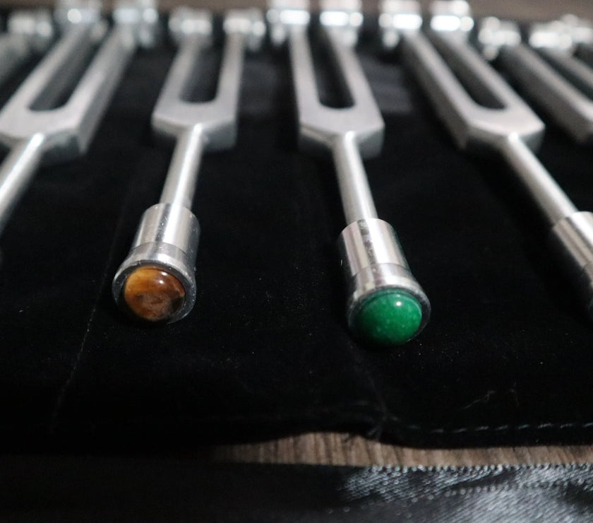 Gemstone Attenuator 7pc Set - Silver - Root, Sacral, Solar Plexus, Heart, Throat, Third Eye, Crown, Allen Wrench Included