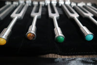 Gemstone Attenuator 7pc Set - Silver - Root, Sacral, Solar Plexus, Heart, Throat, Third Eye, Crown, Allen Wrench Included