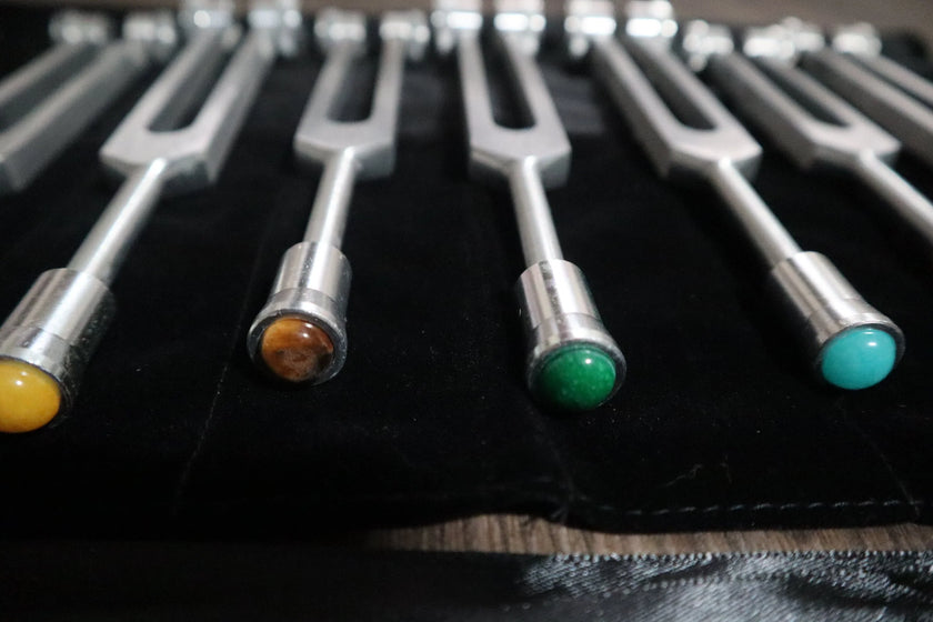 Gemstone Attenuator 7pc Set - Silver - Root, Sacral, Solar Plexus, Heart, Throat, Third Eye, Crown, Allen Wrench Included