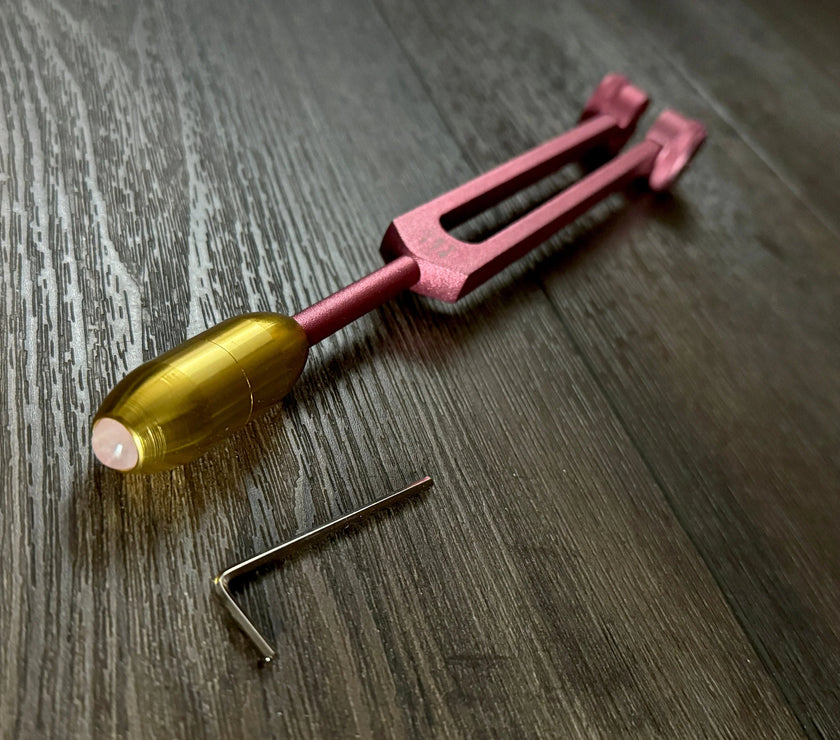 Solfeggio 174 Hz Tuning Fork - Pink - Carry Bag and Striker Included, Sound Vibration, Energy Vibration