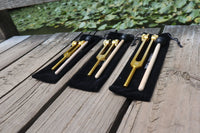 3pc Gold or Silver Weighted Tuning Fork Set - 174 Hz, 432 Hz, and 528 Hz, Solfeggio, Love Frequencies, Sound Healing, Energy Healing