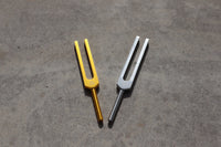 432 Hz and 528 Hz Silver And Gold Unweighted Tuning Forks for Vibration