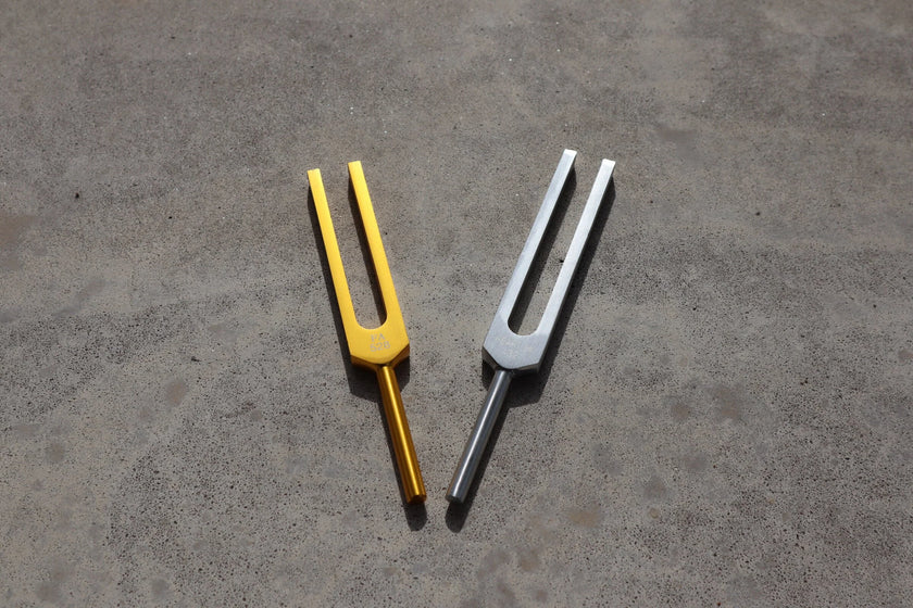 432 Hz and 528 Hz Silver And Gold Unweighted Tuning Forks for Vibration