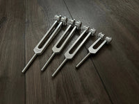 RV Medics' Wellness Trio 528 Hz, 174 Hz, and Schumann 93.96 Hz Tuning Fork Set - Attenuator Handle Extensions with 10mm Crystal