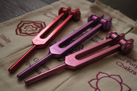 RV Medics' Professionally Tuned .25 - 8pc Chakra Premium Tuning Fork Set, Chakra Printed Engrams, Soul Purpose, Biofield