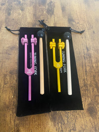 Merkaba Soul Purpose 272.2 Hz And 528 Hz Gold Solfeggio Tuning Fork Set for Vibration - Weighted, Solfeggio, High Om Soul Star