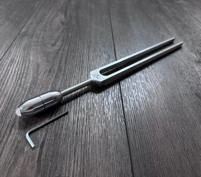 RV Medics' Unweighted Earth Star 68.05 Hz Tuning Fork - Vibration, Grounding, Biofield - Attenuator Handle Extender with 10mm Crystal