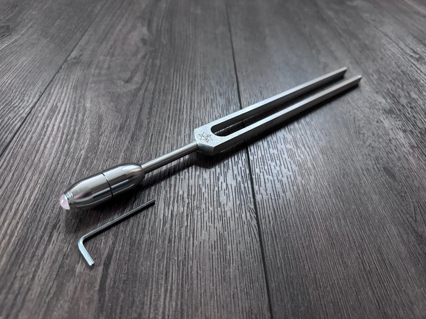 RV Medics' Unweighted Earth Star 68.05 Hz Tuning Fork - Vibration, Grounding, Biofield - Attenuator Handle Extender with 10mm Crystal