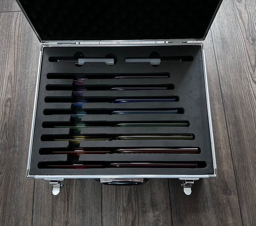 8pc Crystal Tuning Fork Set - 16mm - F-Note - Full Octave Notes CDEFGAB and C - Metal Carry Case - Crystal Vibration, Sound Vibration