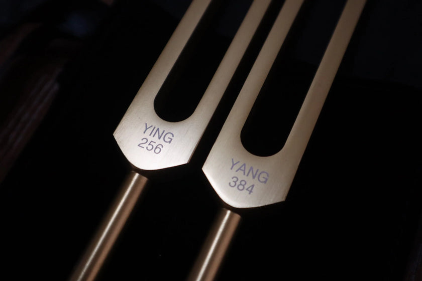 Perfect Fifth Harmonic Yin and Yang Tuning Fork Set - Professionally Tuned .25 Hz - C 256 Hz G 384 Hz, Unweighted, Bio-field Therapy