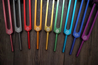 Myriad Melodies' Professionally Tuned .25 Secret Solfeggio - Classic 9pc Set - Chakra Printed Engrams, Attenuator Extenders